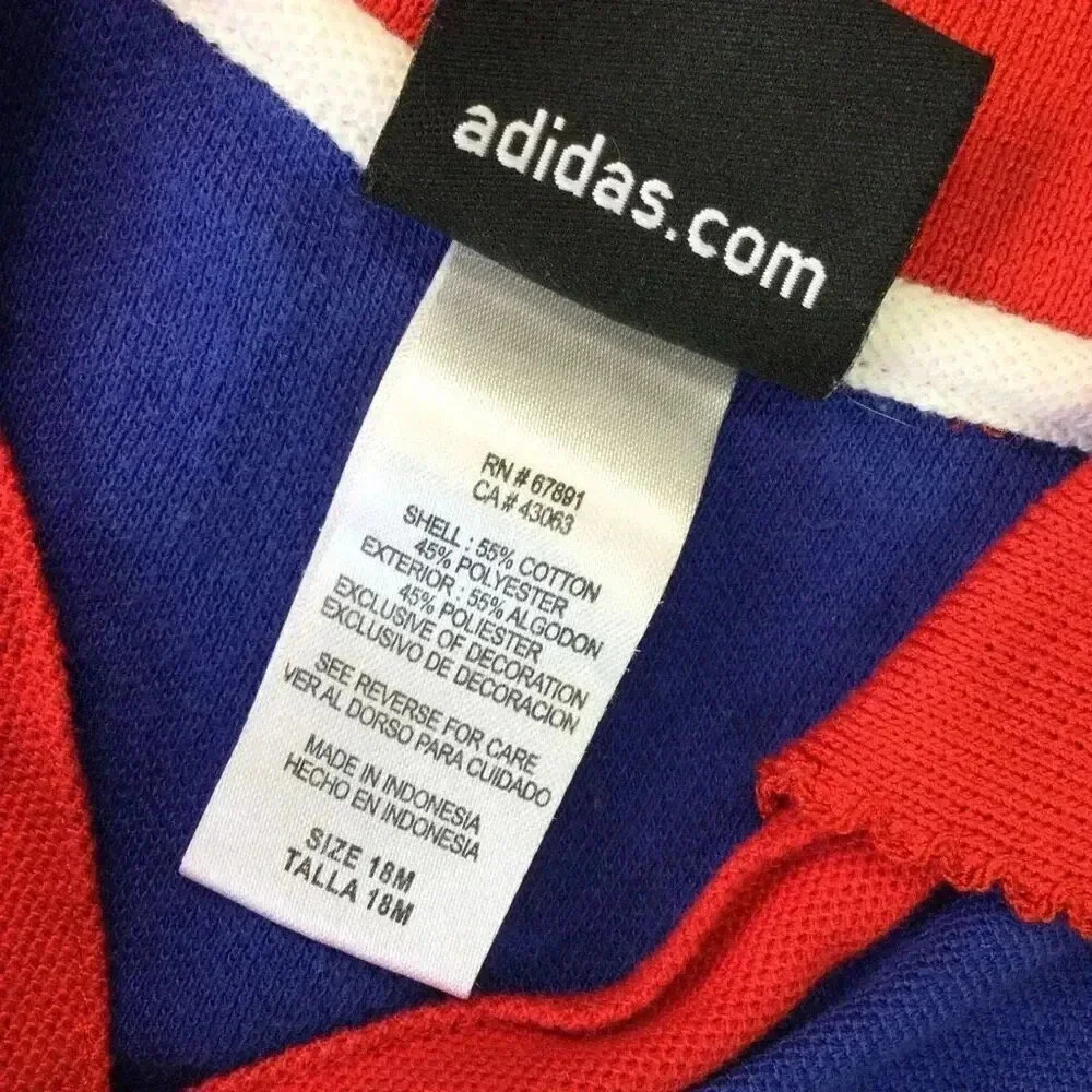 Vintage Adidas Girls Blue Red Chicago Cubs Collared Pleated‎ Polo Dress Size 18M